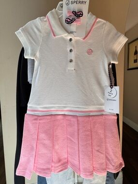 ✅NEW “Sperry” Polo Jersey Dress with Hair-clips